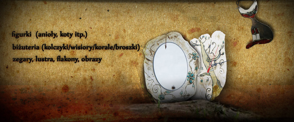 aniołki i koty ceramiczne